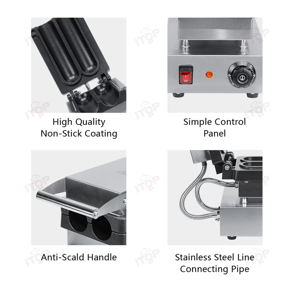 ITOP CWT Barbecue Burrito Machine Chicken Burrito Maker Snack Stall Equipment Cooked Food Heating and Insulation Machine 60-300℃