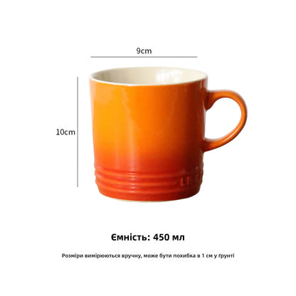 6-Piece Rainbow Ceramic Cup Set – Le Creuset Style Coffee & Milk Cups for Home or Travel