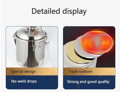 23L Home Distiller Alcohol Moonshine Electric Tubular Distilling Column Machine Wine Fermentation Used Distillation Equipment