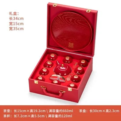 Ceramic Tea Set for Weddings, Home Teapot, Engagement and Dowry Gift, New lyweds