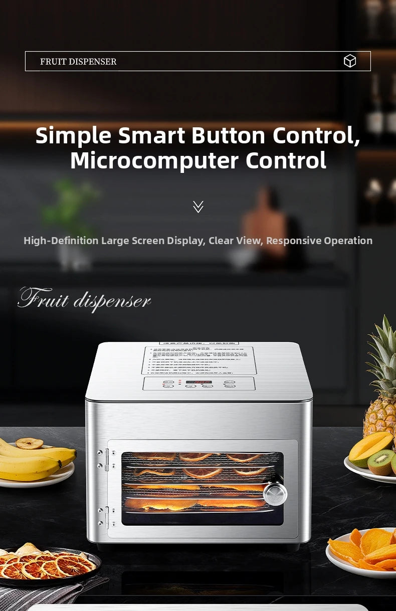 Commercial 5-Layer Stainless Steel Dehydrator with Digital Temperature Control