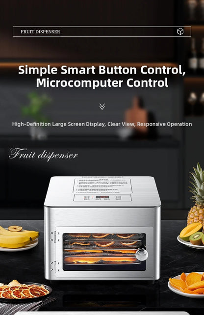 Commercial 5-Layer Stainless Steel Dehydrator with Digital Temperature Control