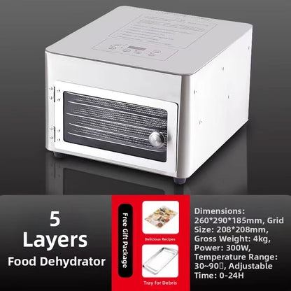 Commercial 5-Layer Stainless Steel Dehydrator with Digital Temperature Control