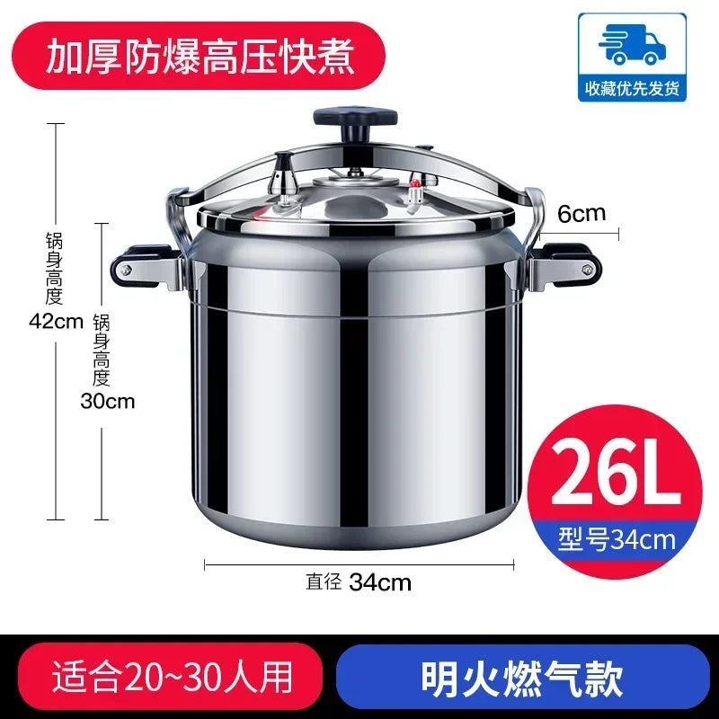 50L Commercial Pressure Cooker Thickened Large Capacity Gas Induction Cooker Universal Explosion-proof Household Pressure Cooker