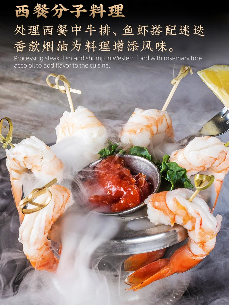 Cocktail Smoke Gun, Vapour Blaster Cocktail Bubble Smoke Gun with 5-Flavour Aroma Liquid and Edible Bubble for Food and Drink