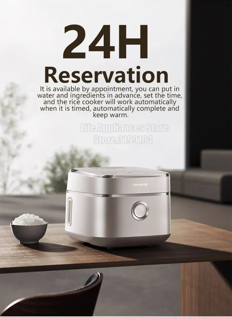 Joyoung Rice Cooker 4L Multifunctional Porridge Multigrain Rice Soup 1300W Fast Heating Cooker No Coated Stainless Steel Liner